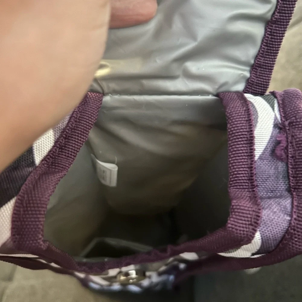Shell Rummel Purple and Gray Patterned Beverage Insulated Tote Carrier